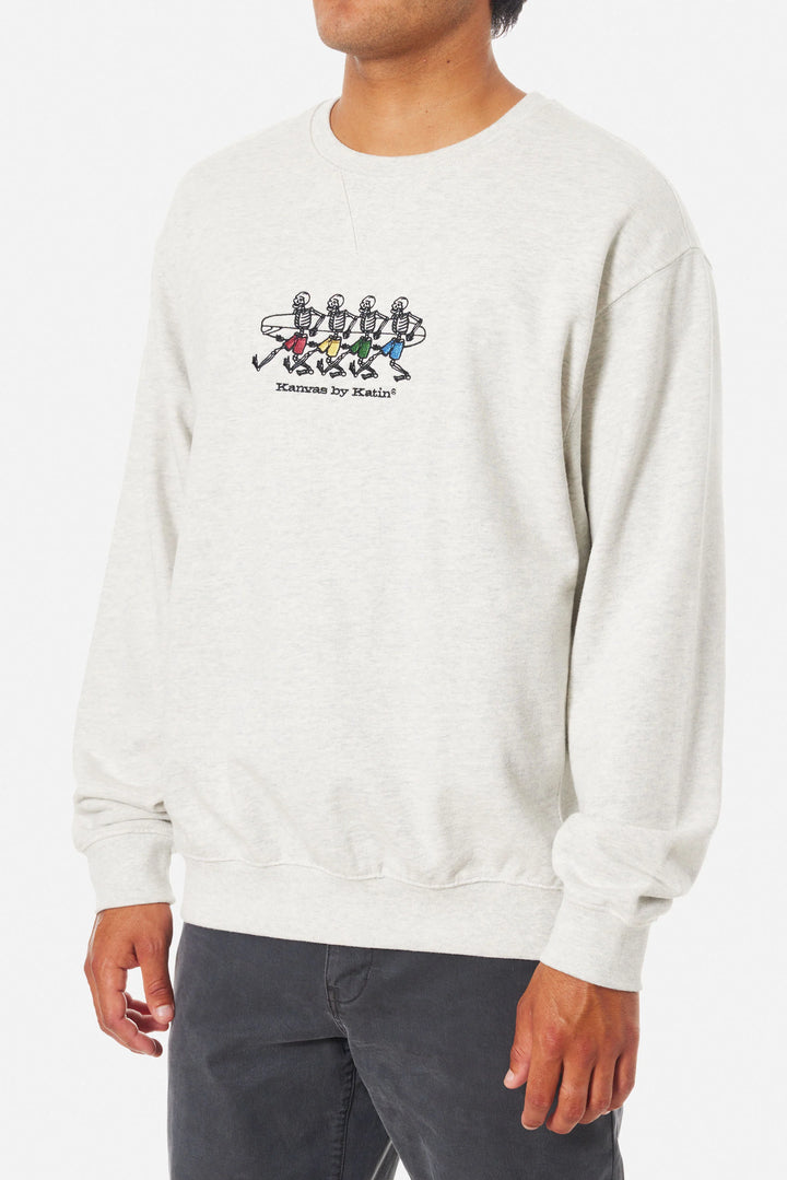 Katin Hermanos Embroidered Crewneck: Heather Gray