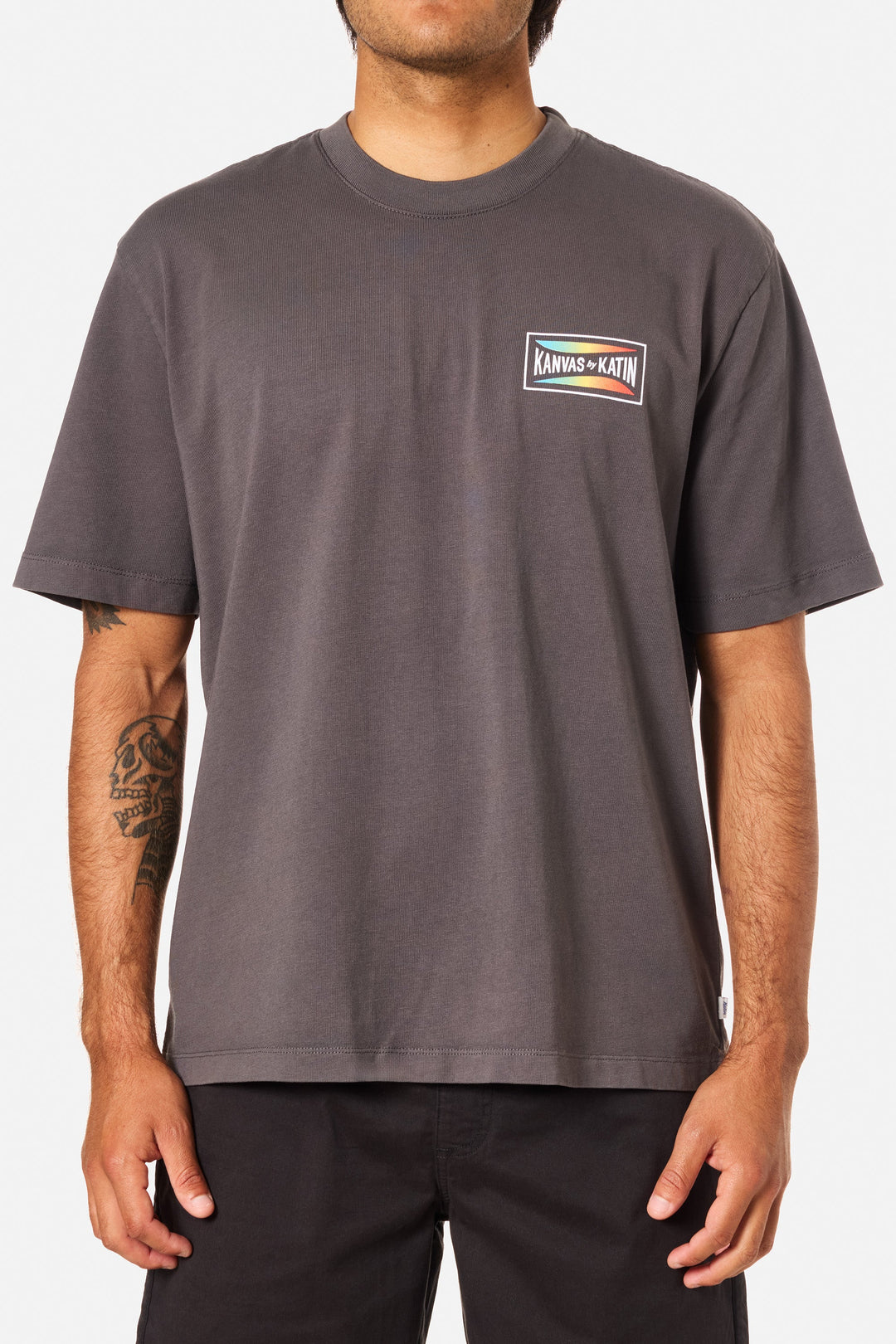 Katin Scrubber Relaxed Tee: Black Wash Pigment Dye