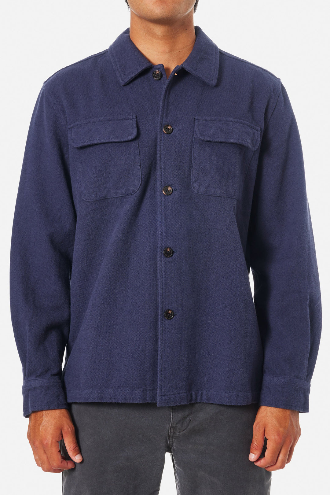 Katin Shiloh Solid Flannel: Polar Navy