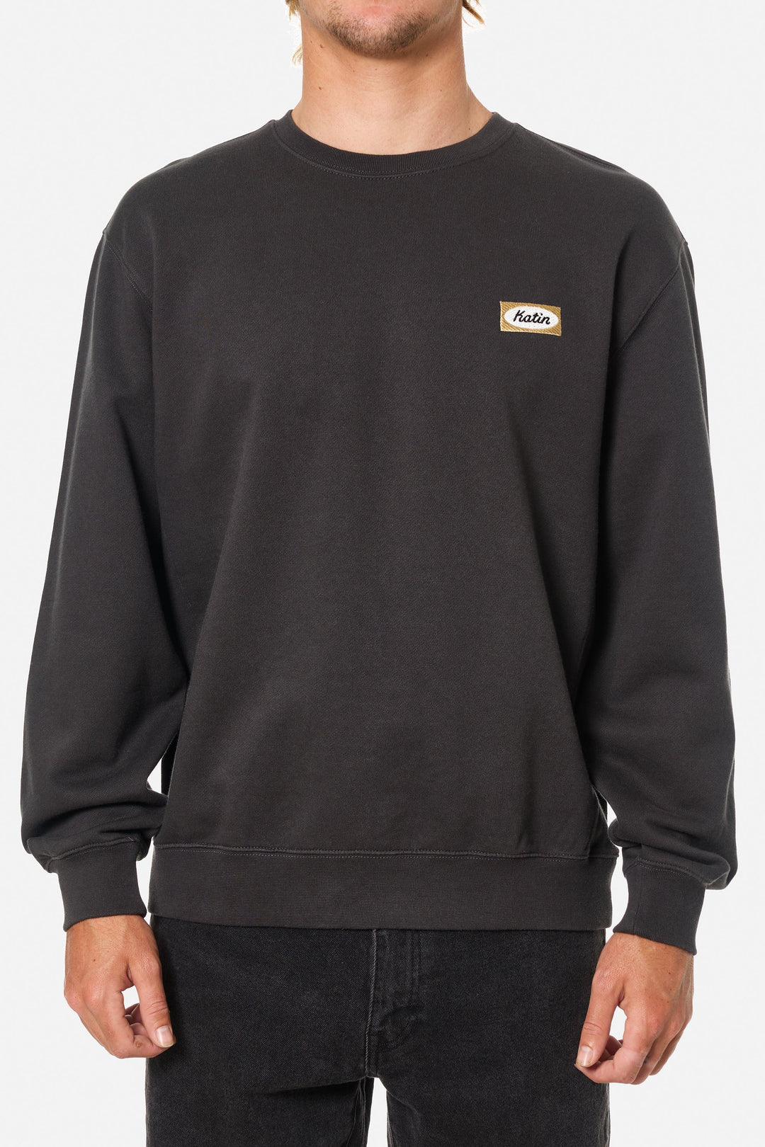 Katin Williams Embroidered Crewneck: Black
