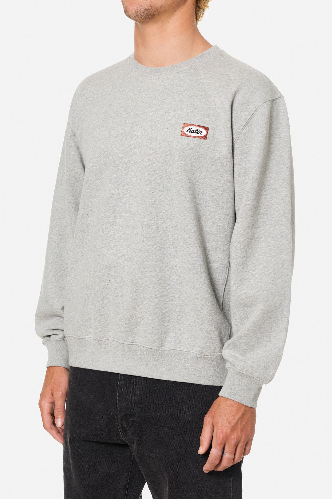 Katin Williams Embroidered Crewneck: Heather Gray