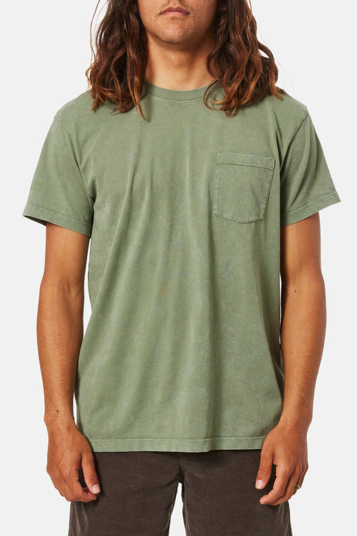 Katin Base Tee: Olive Sand Wash