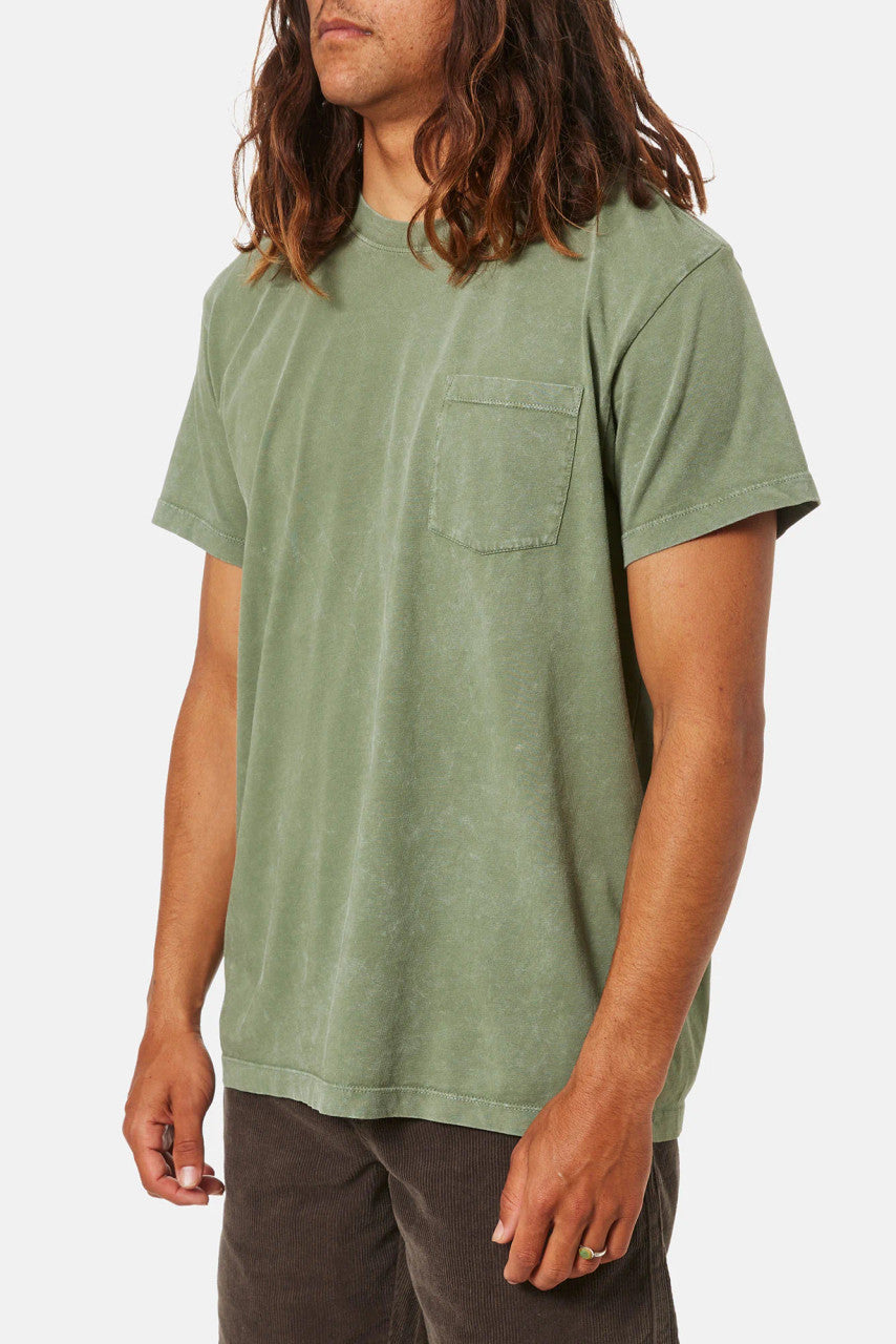 Katin Base Tee: Olive Sand Wash