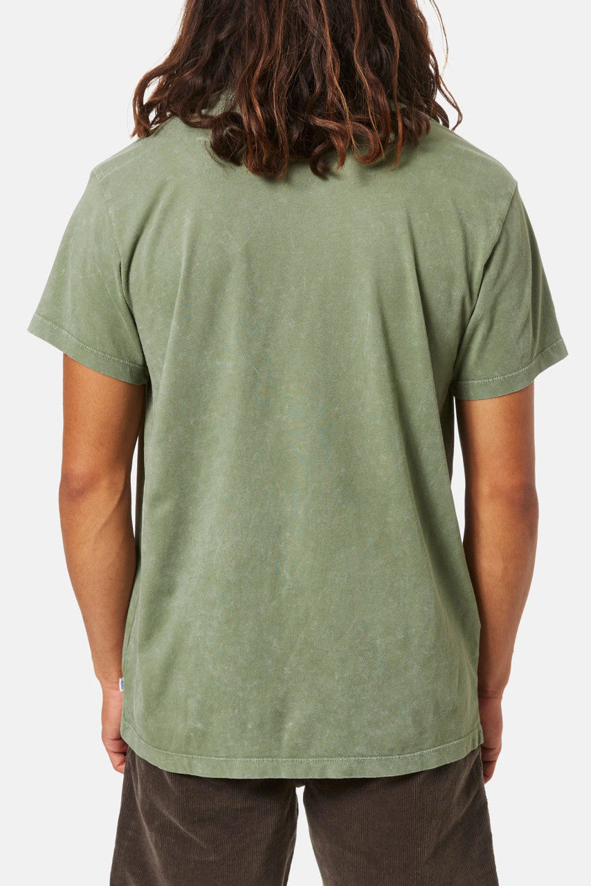 Katin Base Tee: Olive Sand Wash