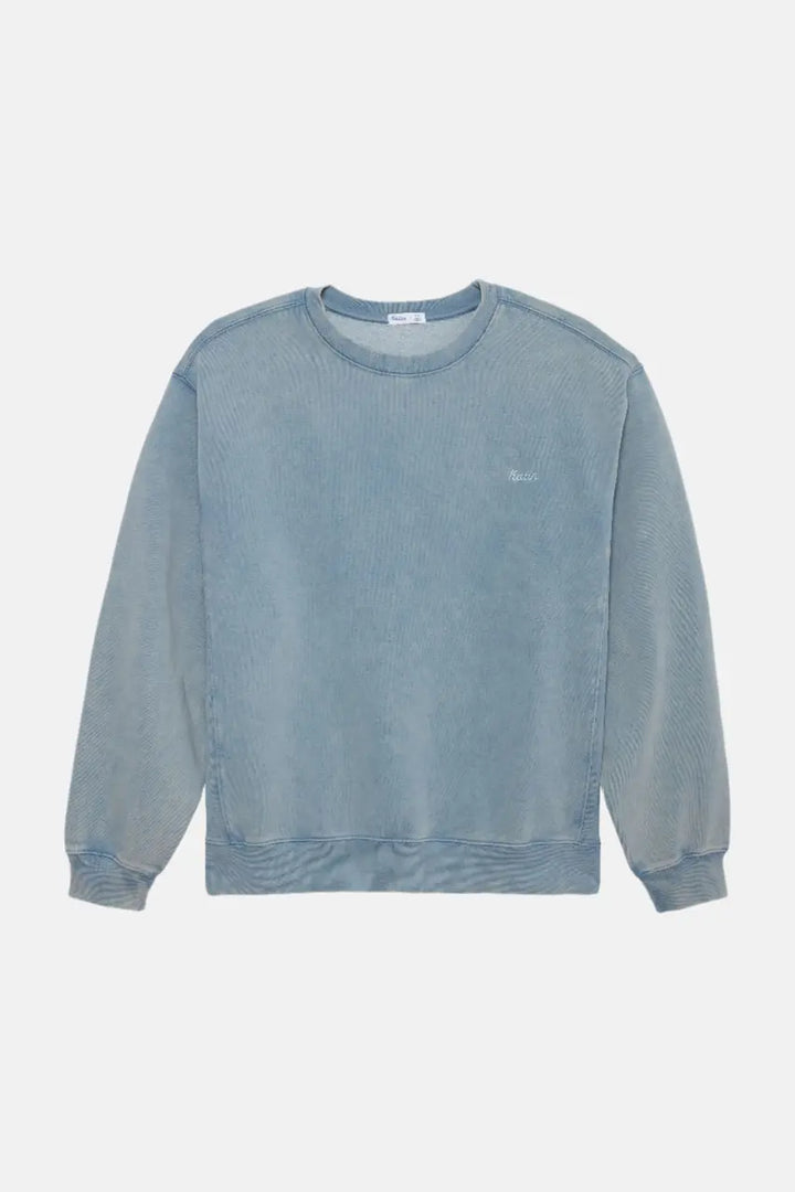 Katin Embroidered Crewneck: Washed Blue Sand Wash