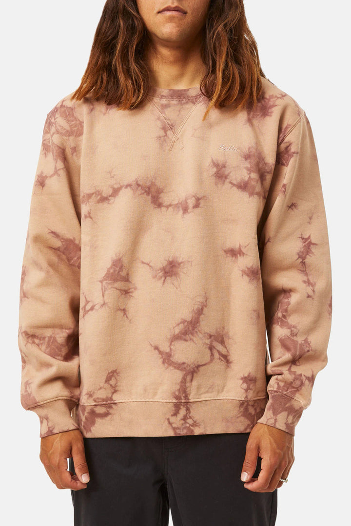 Katin Embroidered Crewneck: Kelp Red Cloud