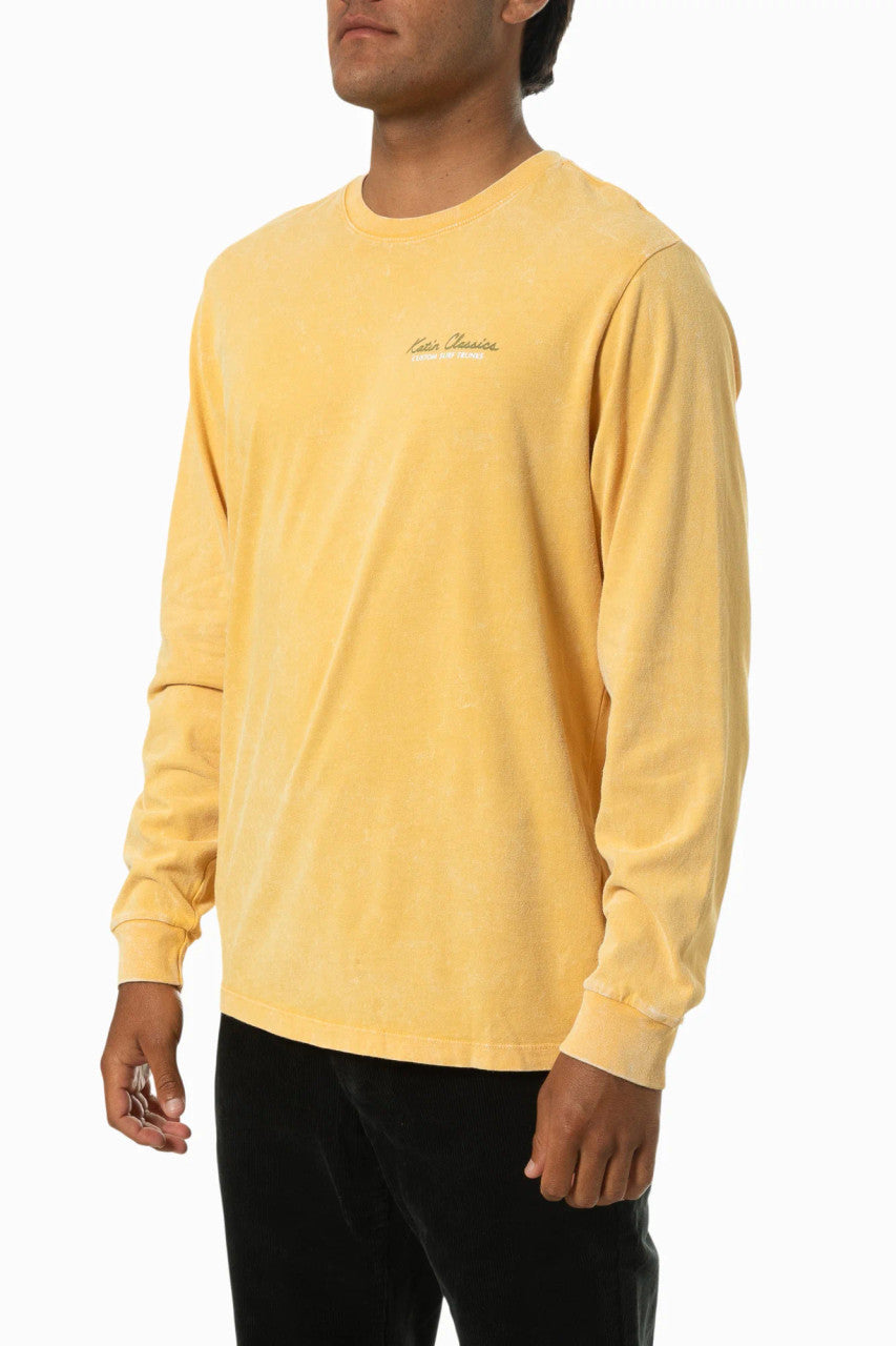 Katin Goner Long Sleeve T-Shirt: Corn Silk Sand Wash