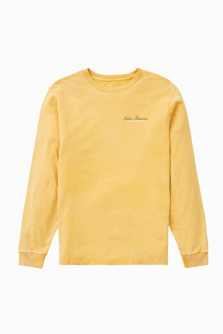 Katin Goner Long Sleeve T-Shirt: Corn Silk Sand Wash