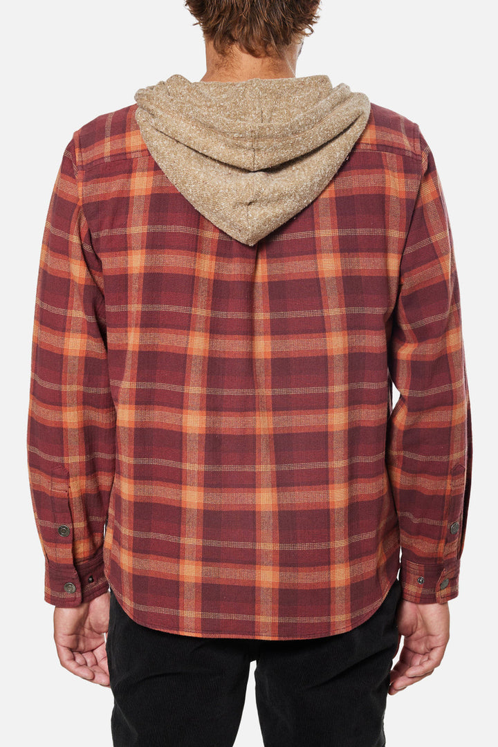 Katin Harold Hooded Flannel: Kelp Red