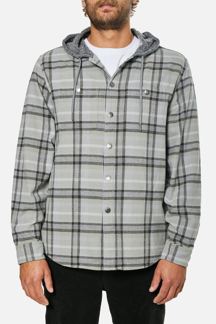 Katin Harold Hooded Flannel: Stone