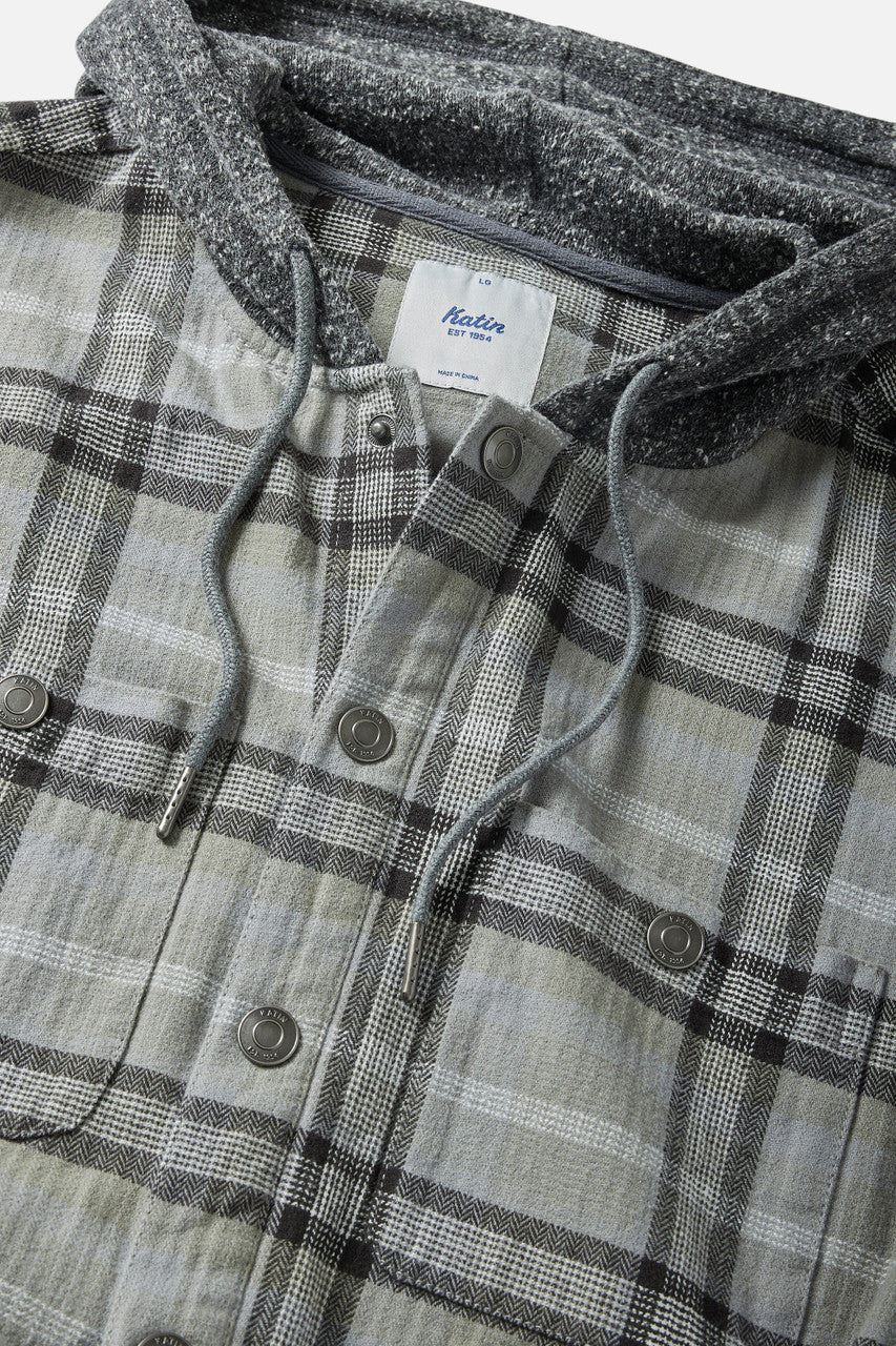 Katin Harold Hooded Flannel: Stone