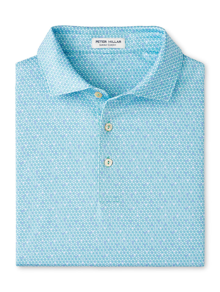 Peter Millar Costanzo Geo Performance Jersey Polo: Meadow