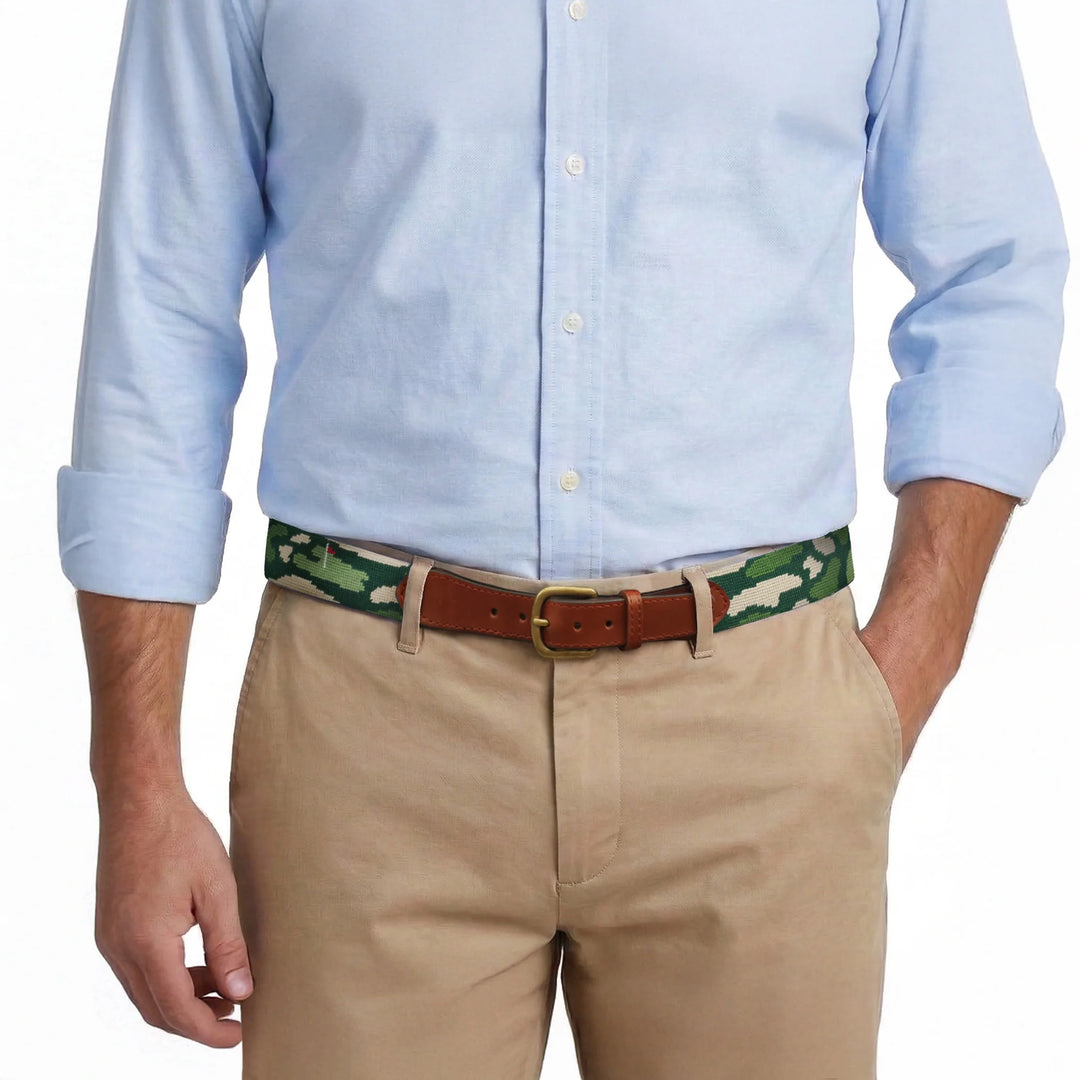 Smathers and Branson Needlepoint Belt: Golfers Camo