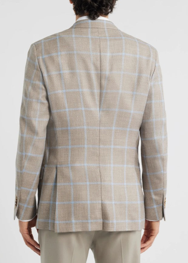 Peter Millar Harrison Hyperlight Sport Coat: Khaki Windowpane
