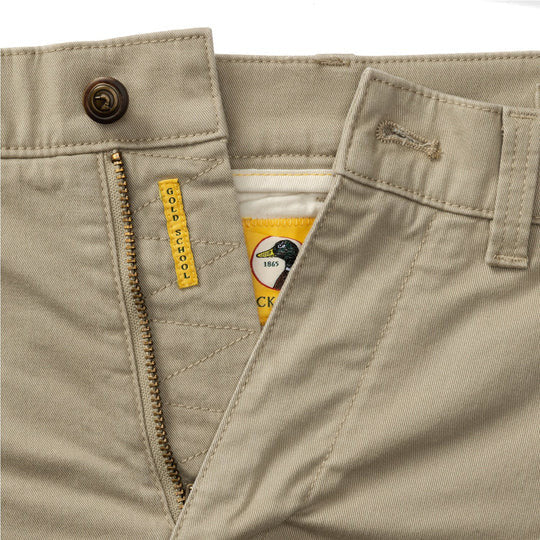 Duckhead 7" Gold School Chino Short: Khaki Patch