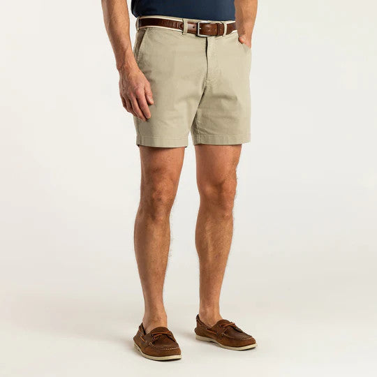 Duckhead 7" Gold School Chino Short: Khaki Patch