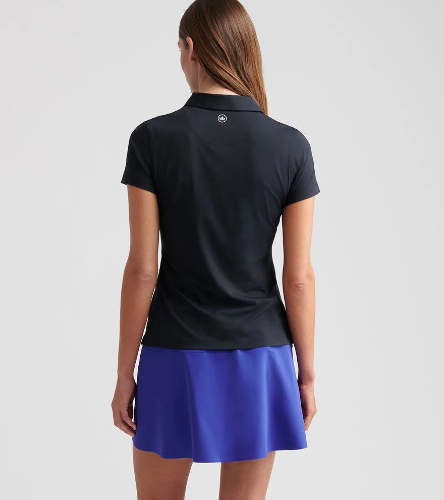 Peter Millar Ladies Short-Sleeve Button Polo: Black