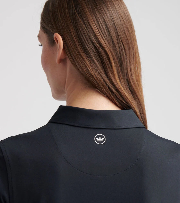 Peter Millar Ladies Short-Sleeve Button Polo: Black