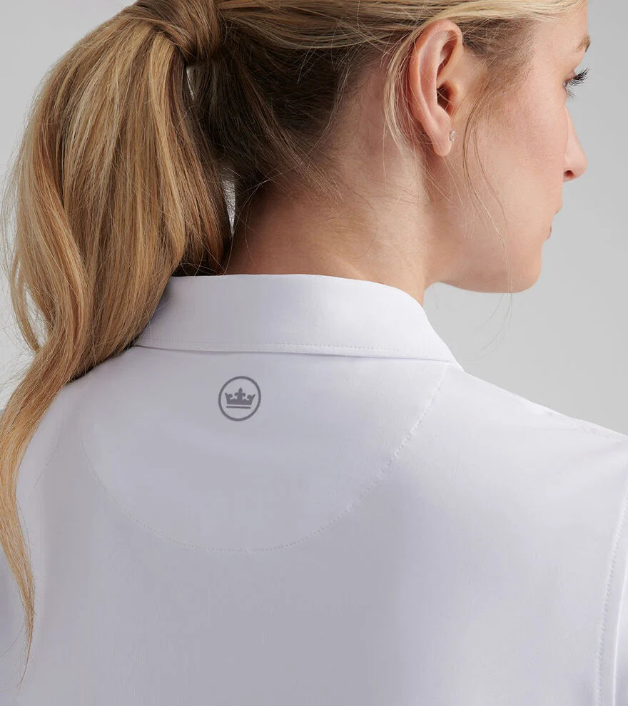 Peter Millar Ladies Short-Sleeve Button Polo: White