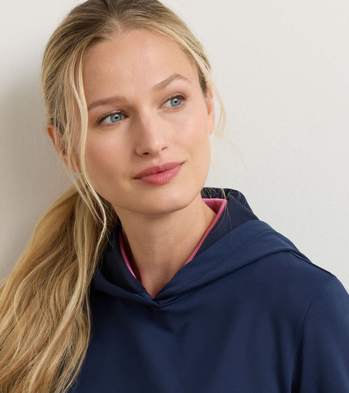 Peter Millar Women's Pine Performance Hoodie: Navy