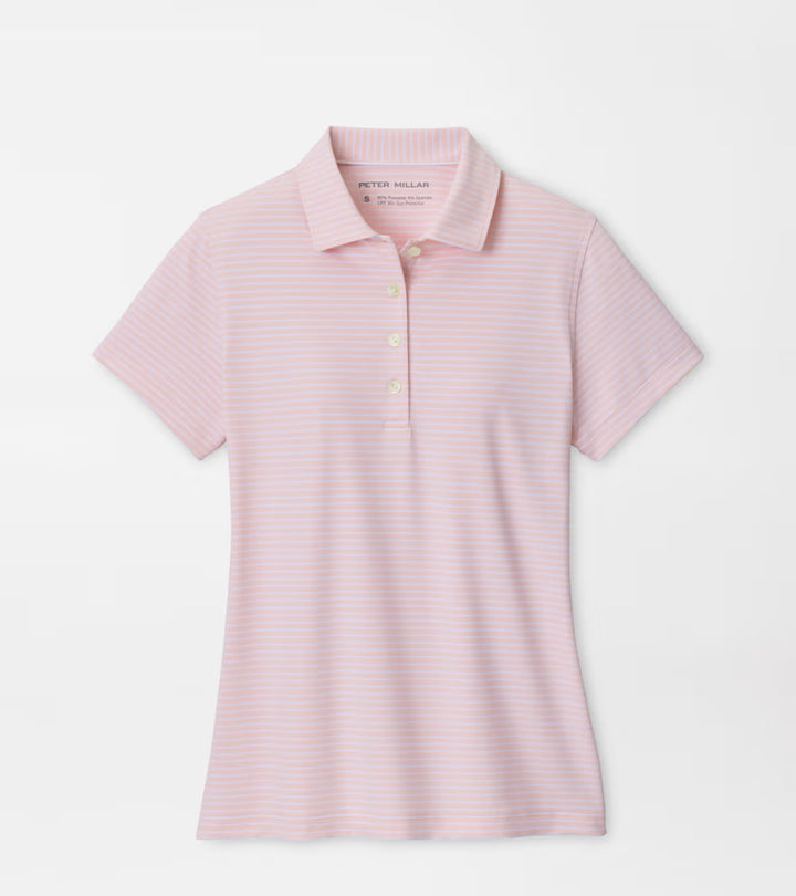 Peter Millar Harbour Stripe Short-Sleeve Jersey Polo: Pearl Pink