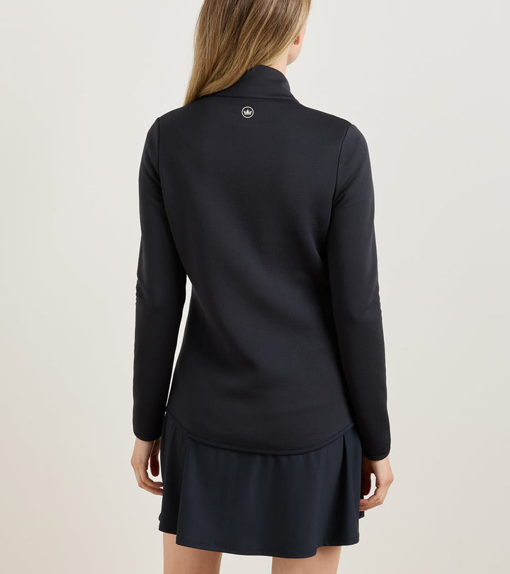 Peter Millar Lumi-Knit Performance Full Zip: Black