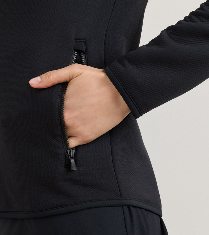Peter Millar Lumi-Knit Performance Full Zip: Black