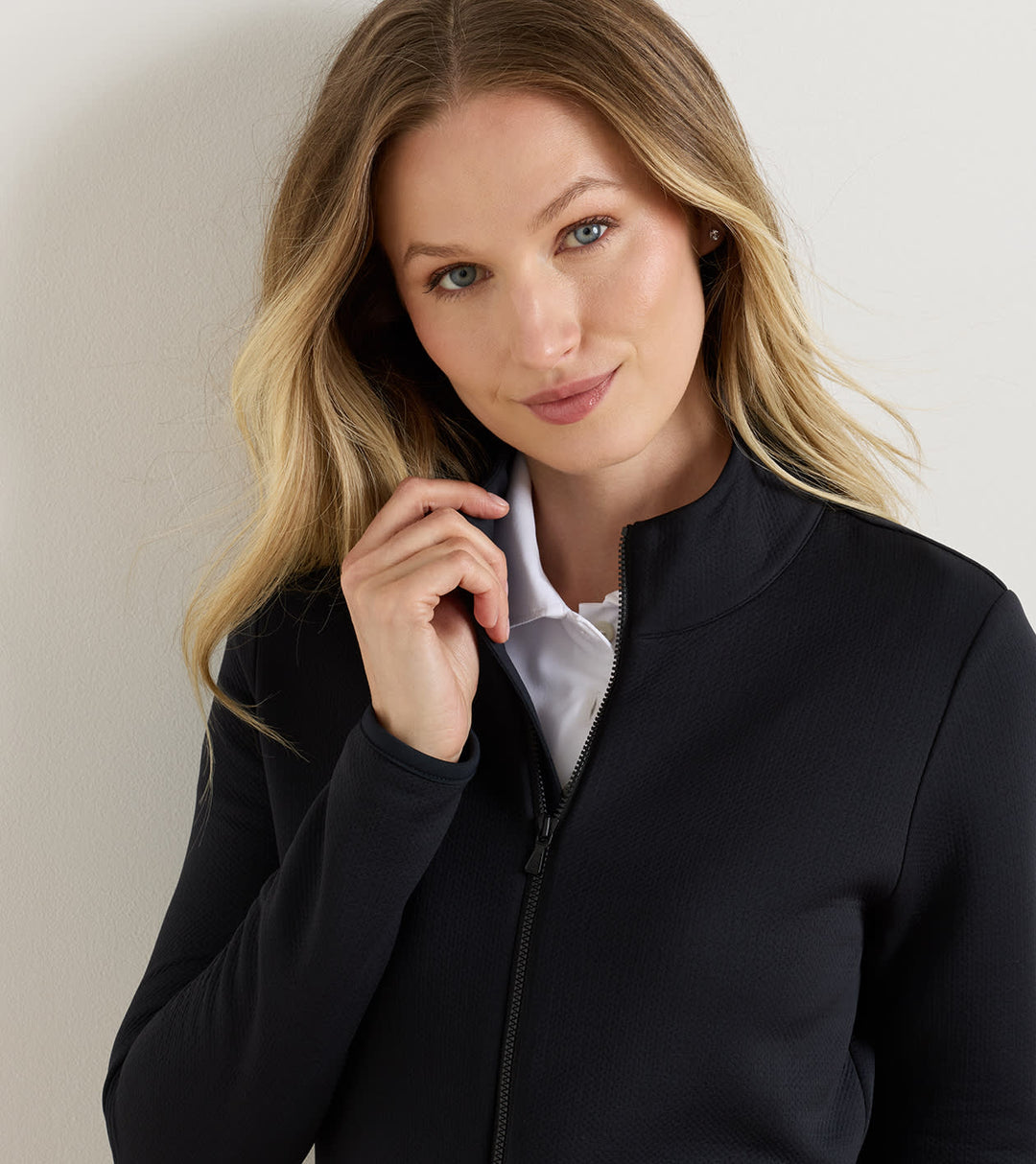 Peter Millar Lumi-Knit Performance Full Zip: Black