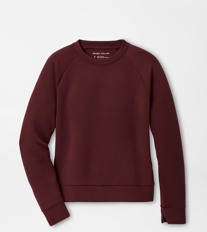 Peter Millar Lumi-Knit Performance Crewneck: Oxblood