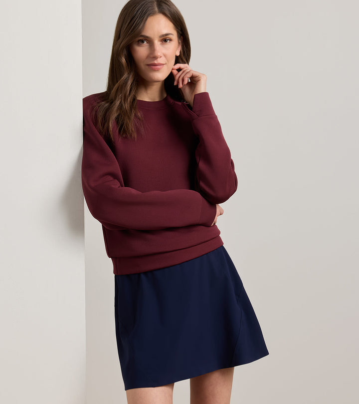 Peter Millar Lumi-Knit Performance Crewneck: Oxblood