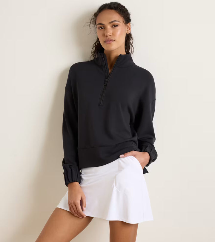 Peter Millar Flora Knit Half-Zip Pullover: Black