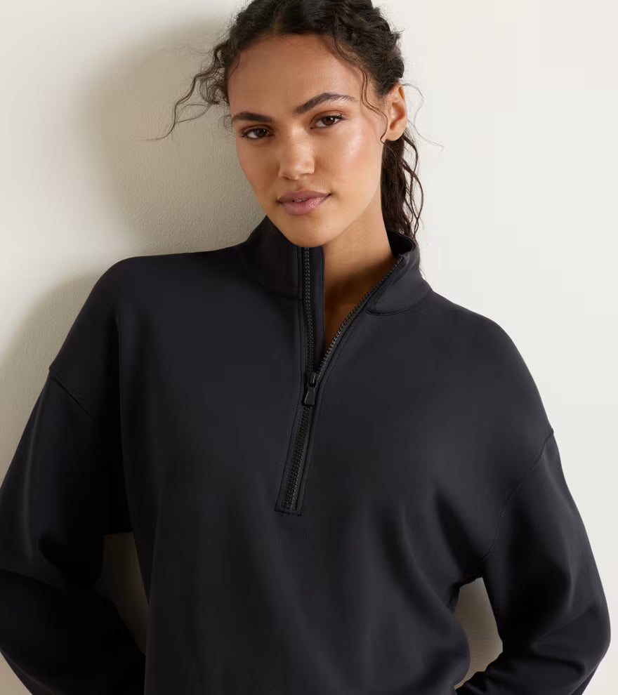Peter Millar Flora Knit Half-Zip Pullover: Black