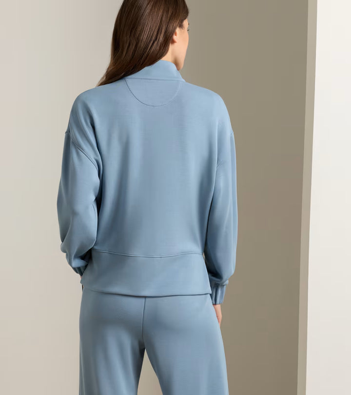 Peter Millar Flora Knit Half-Zip Pullover: Rainwater