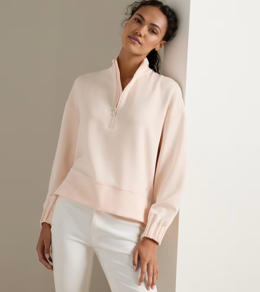 Peter Millar Flora Knit Half-Zip Pullover: Rosewater