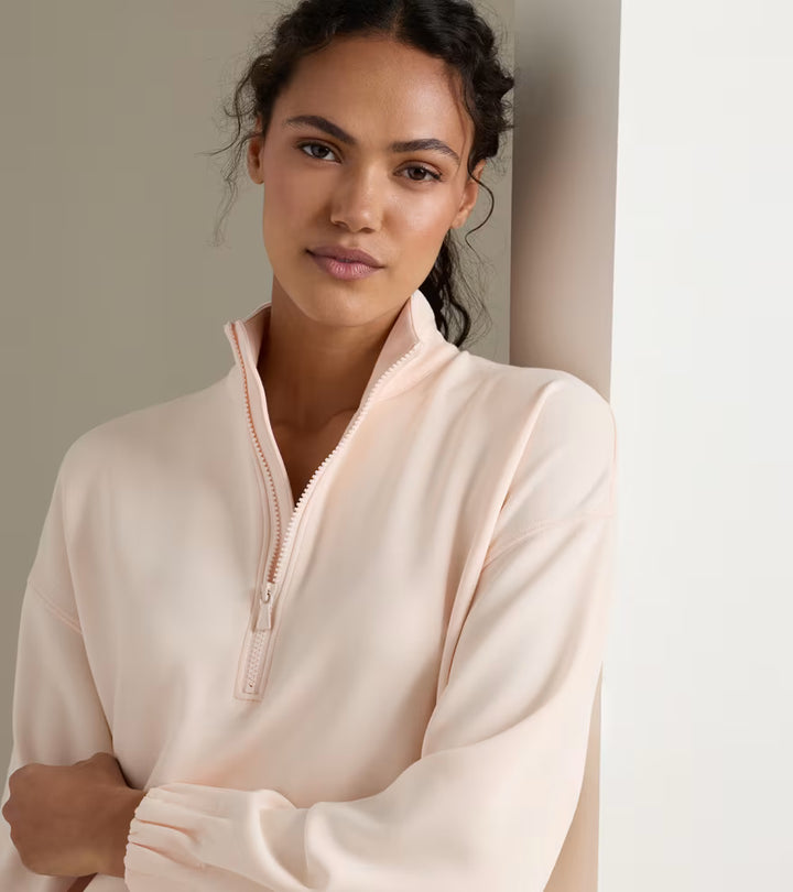 Peter Millar Flora Knit Half-Zip Pullover: Rosewater