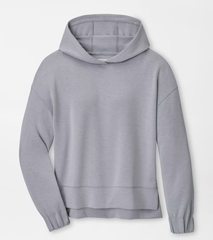 Peter Millar Flora Knit Melange Hoodie: Light Grey