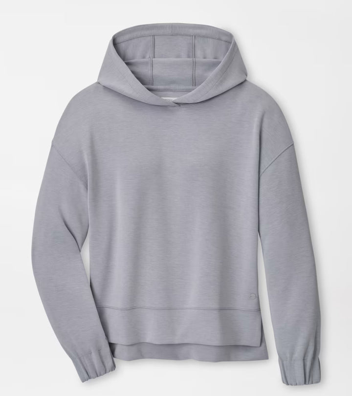 Peter Millar Flora Knit Melange Hoodie: Light Grey