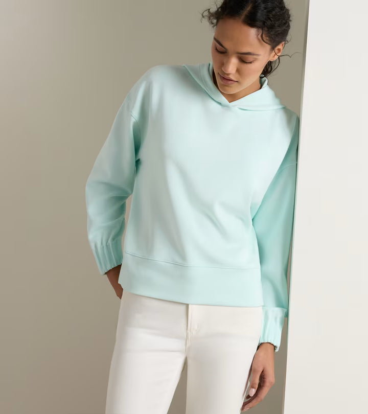Peter Millar Flora Knit Melange Hoodie: Ocean Air