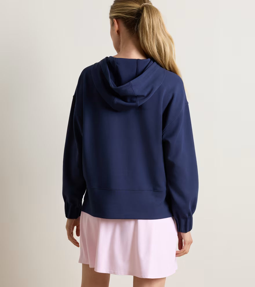 Peter Millar Flora Knit Hoodie: Navy