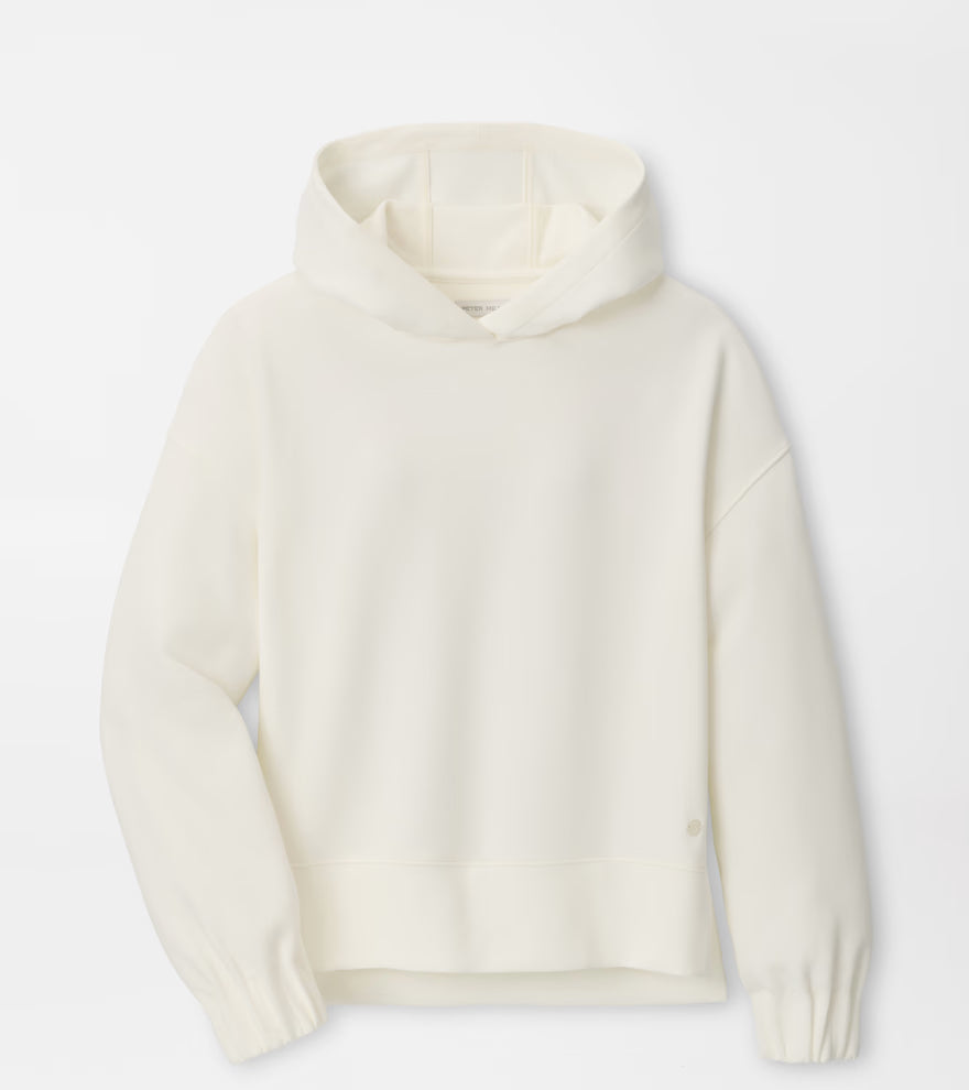 Peter Millar Flora Knit Hoodie: Soft White