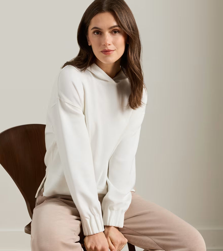 Peter Millar Flora Knit Hoodie: Soft White