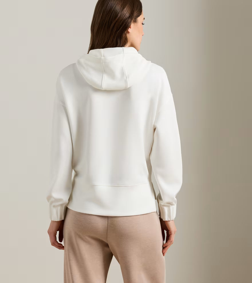 Peter Millar Flora Knit Hoodie: Soft White