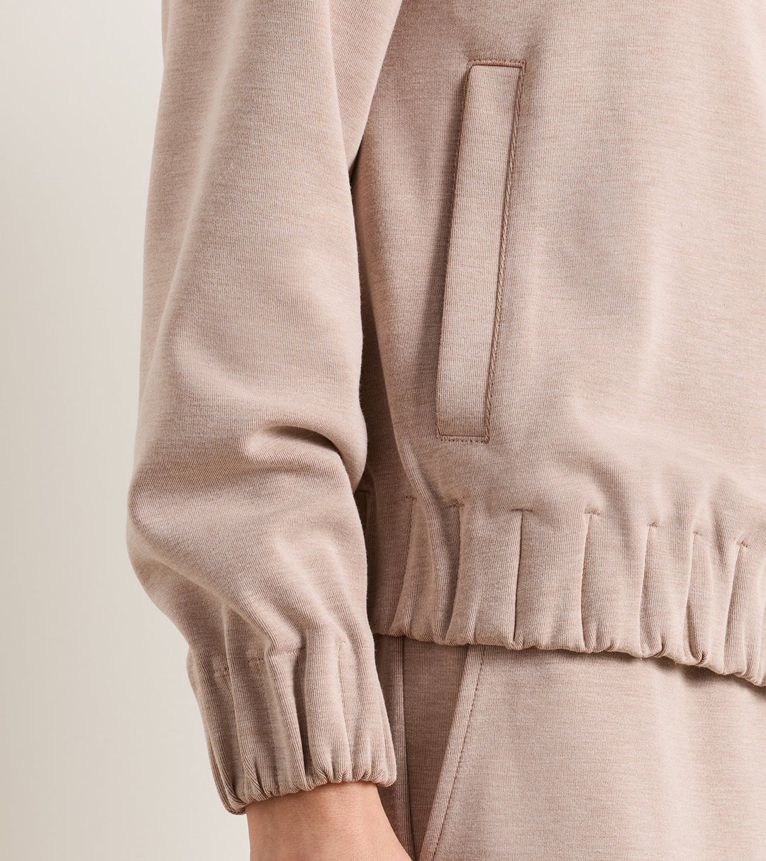 Peter Millar Flora Knit Melange Full-Zip Layer: Camel