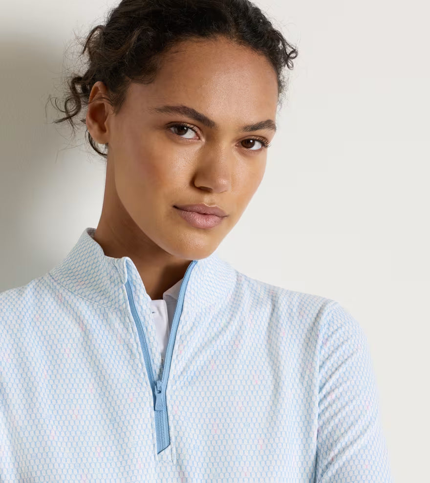Peter Millar Perth Courtside Charm Printed Performance Quarter-Zip: Multi