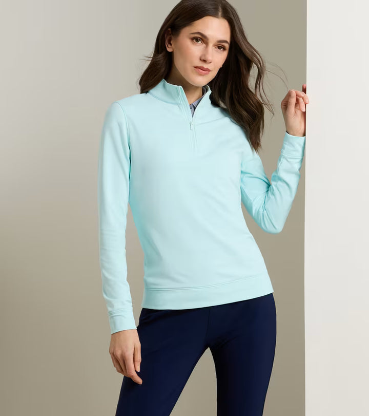 Peter Millar Perth Performance Quarter-Zip: Ocean Air