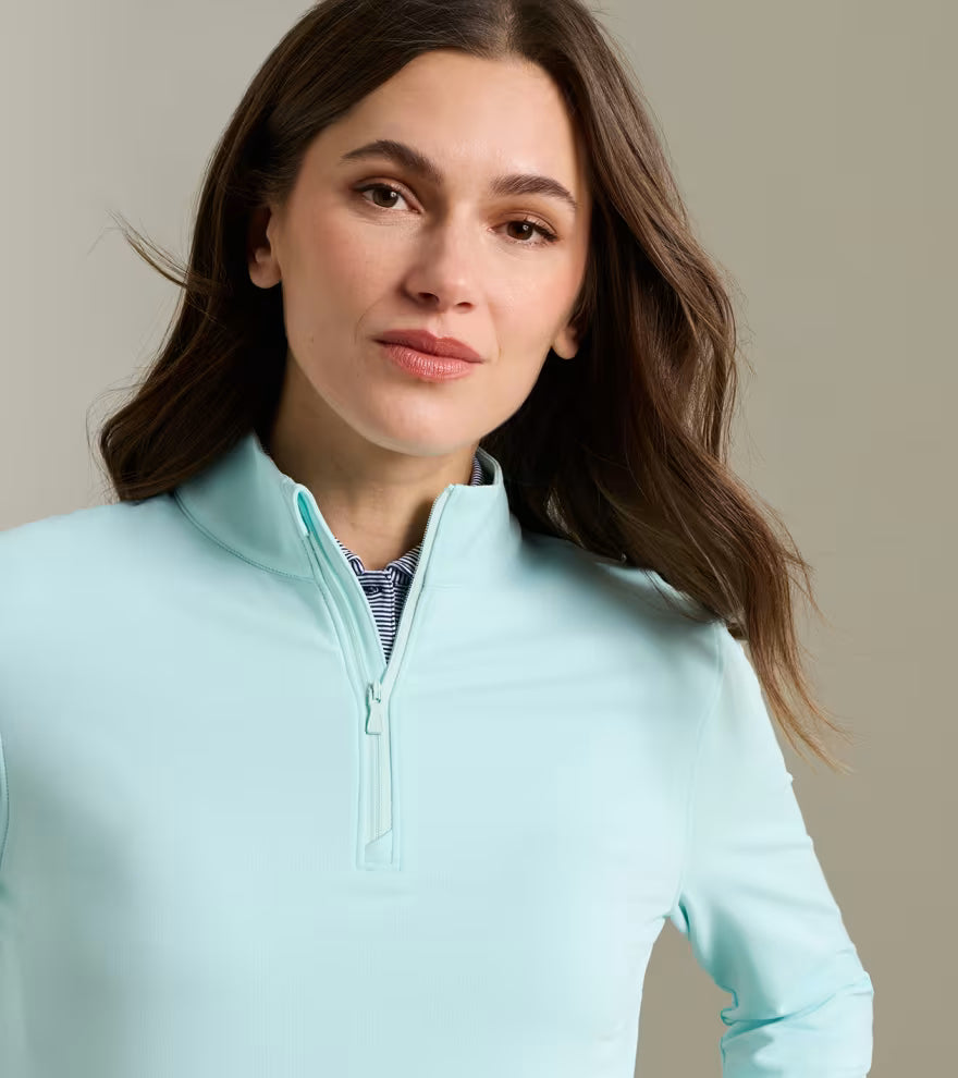 Peter Millar Perth Performance Quarter-Zip: Ocean Air