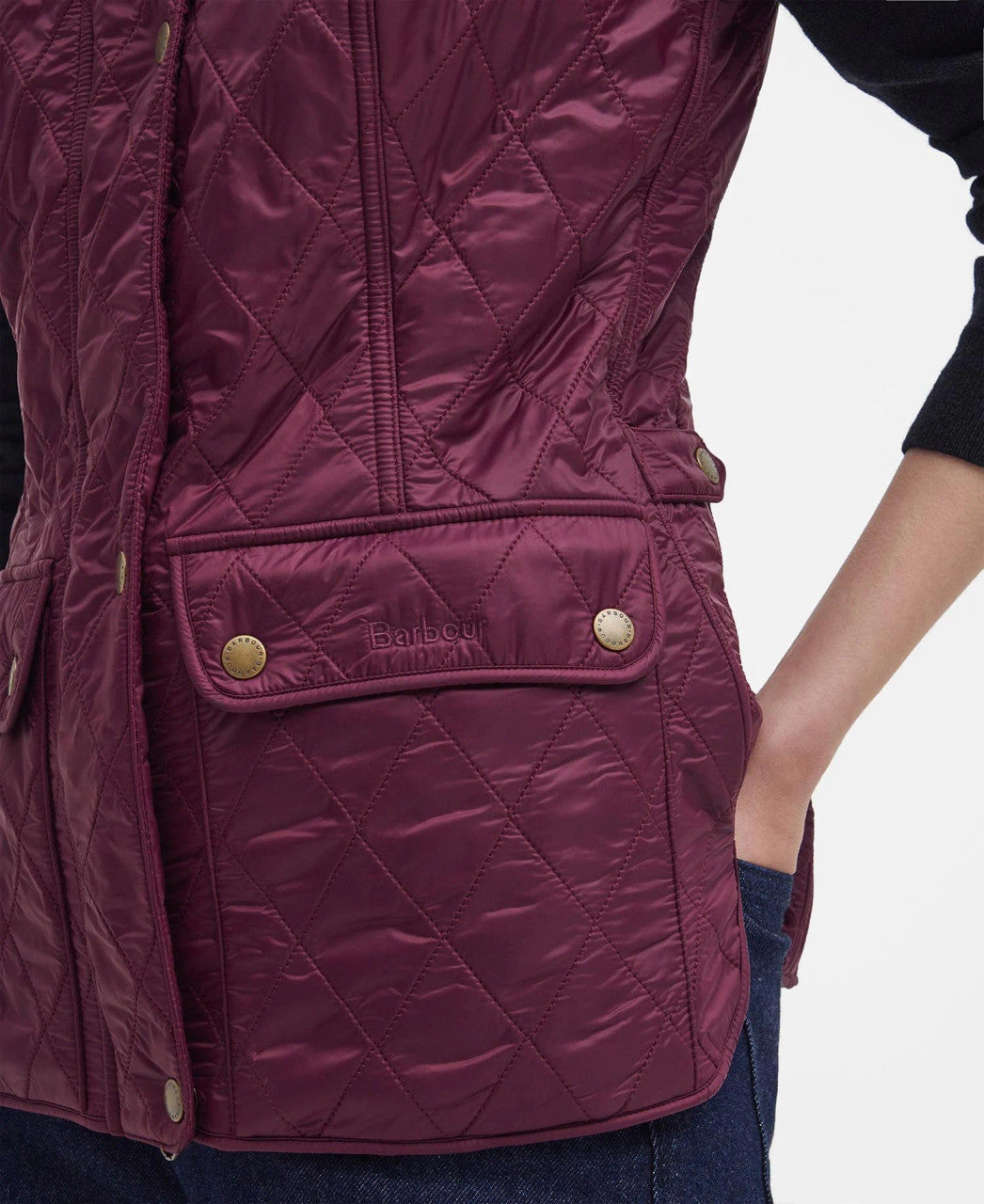 Barbour Wray Gilet: Cabernet/Brown