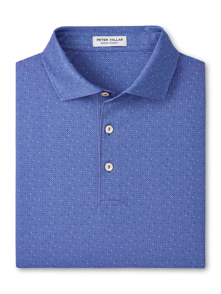 Peter Millar Dashwood Performance Jersey Polo "Lake Murray Dam Towers": Windsor Blue
