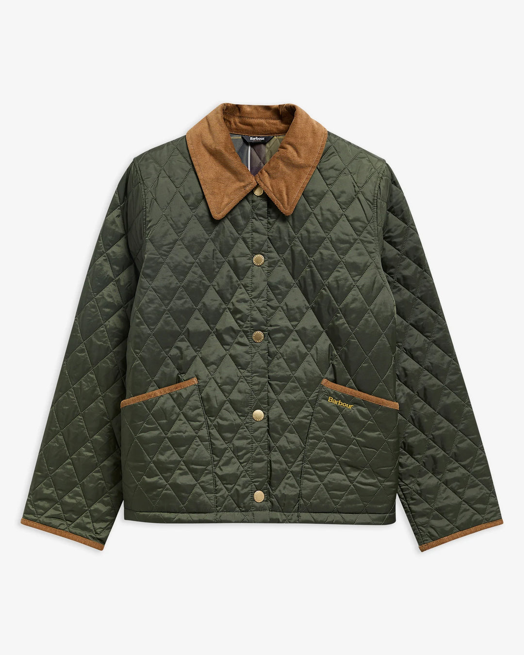 Barbour Icons Cropped Liddesdale Quilted Jacket: Olive/Classic