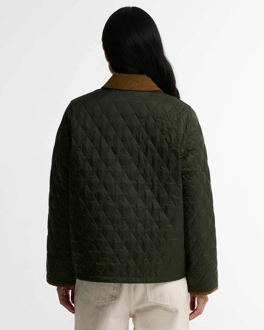 Barbour Icons Cropped Liddesdale Quilted Jacket: Olive/Classic
